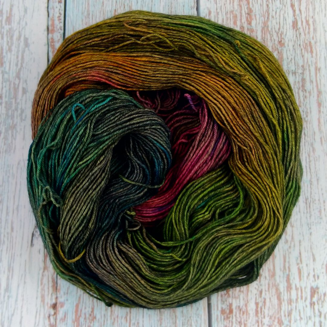 Grunge Rainbow - Chickadee Fingering/Sock - Merino/Nylon - Ready to ship