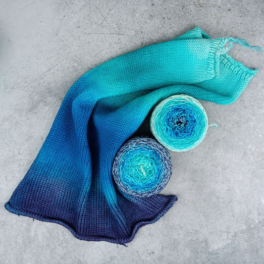 Blue Hole - Gradient Sock Set - Black Tit Fingering/Sock - 80/20 Merino Nylon