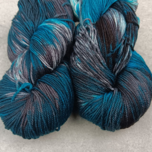 Goth in the Caribbean - Black Tit Fingering/Sock - 80/20 Merino Nylon