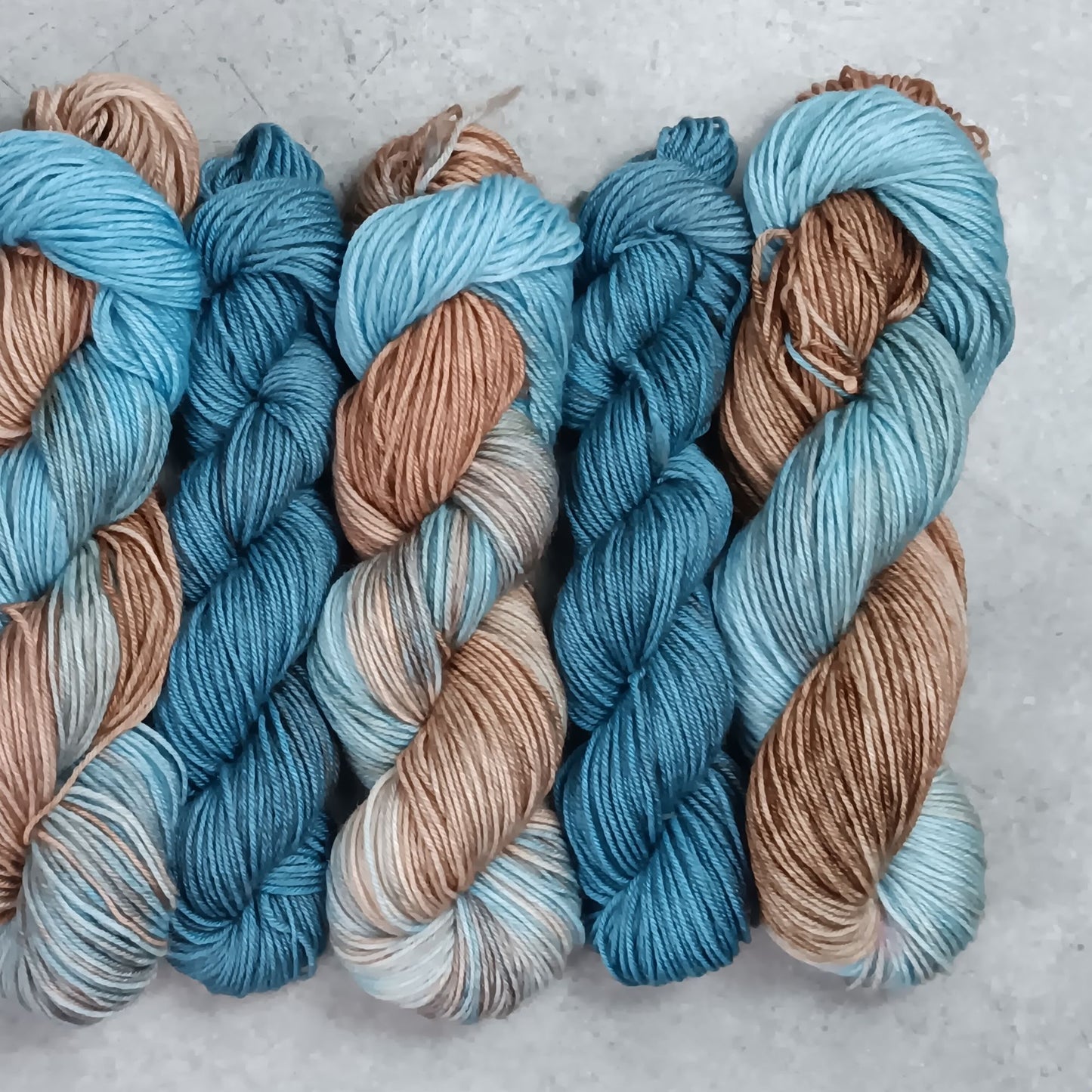 Beach Day - Smallish Feet Set - Blue Tit Fingering/Sock - 75/25 Merino Nylon