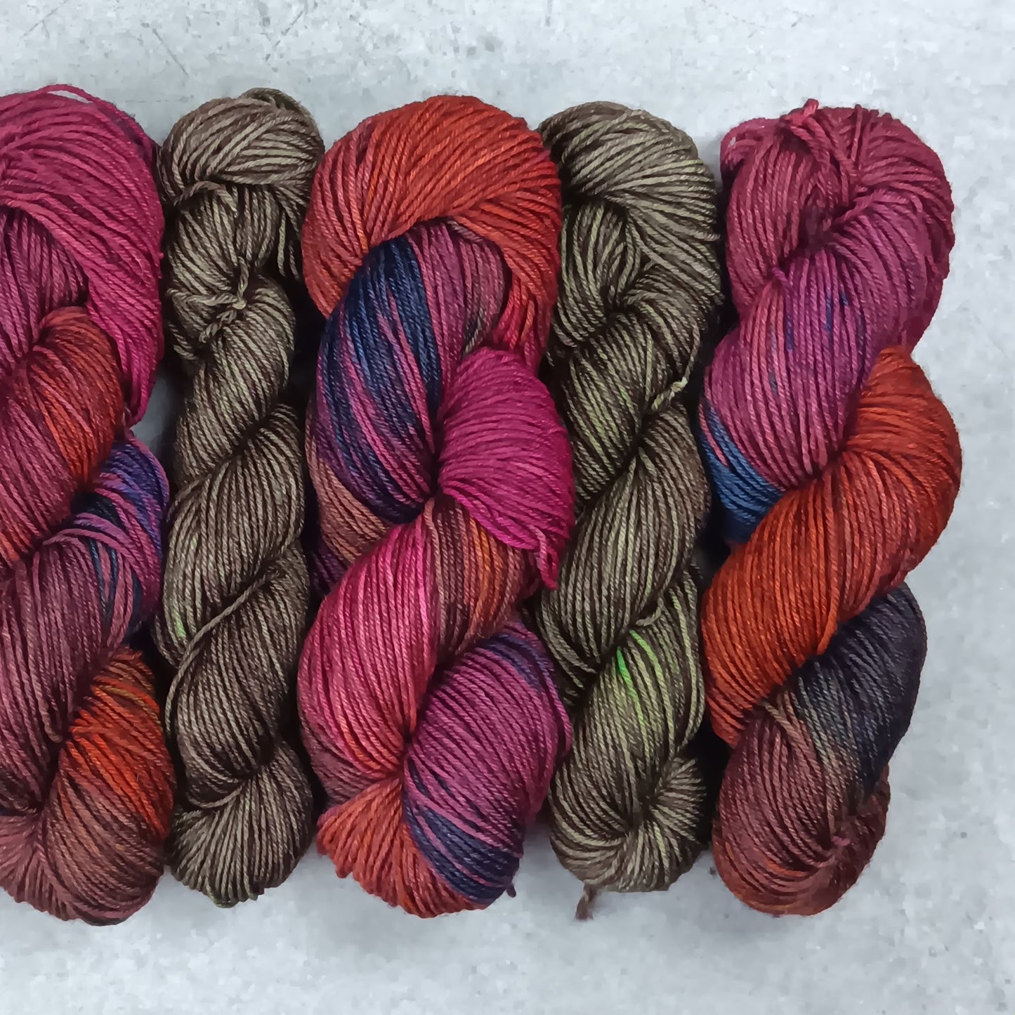 Kurt's Rainbow - Smallish Feet Set - Blue Tit Fingering/Sock - 75/25 Merino Nylon