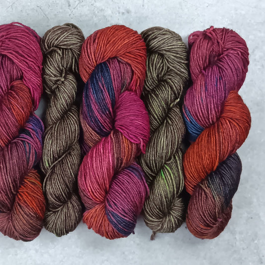 Kurt's Rainbow - Smallish Feet Set - Blue Tit Fingering/Sock - 75/25 Merino Nylon
