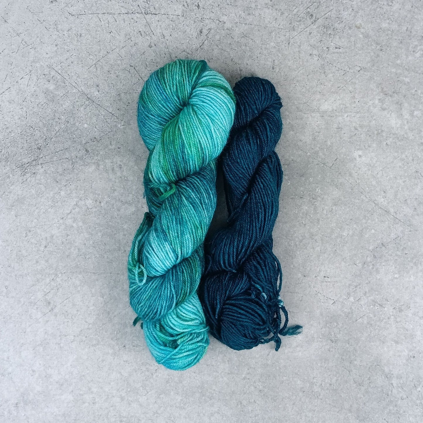 Sea Glass - Smallish Feet Set - Blue Tit Fingering/Sock - 75/25 Merino Nylon