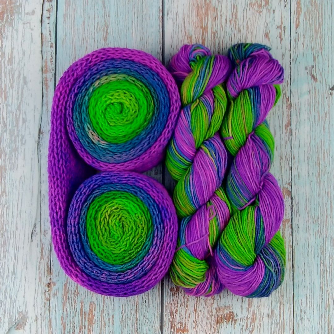 Gradient - Stained Glass Lupins - Chickadee Fingering/Sock - Ready to ship