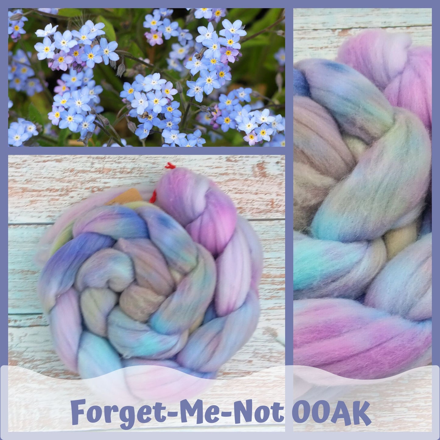 Forget-Me-Not OOAK - Superwash Merino Roving