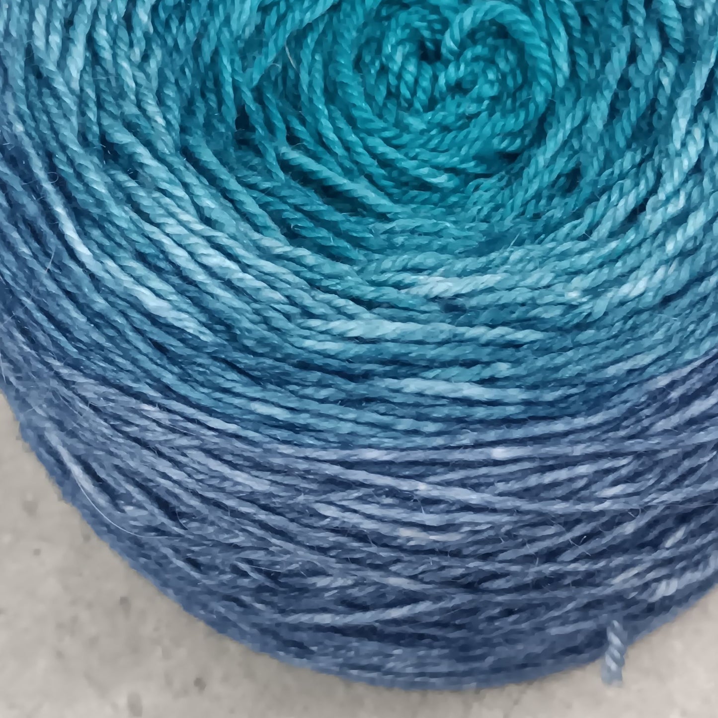 Teal I see your denim - Shawl Size - 200 grams - Mongolian Lark Fingering - 70/20/10 Merino Yak Silk