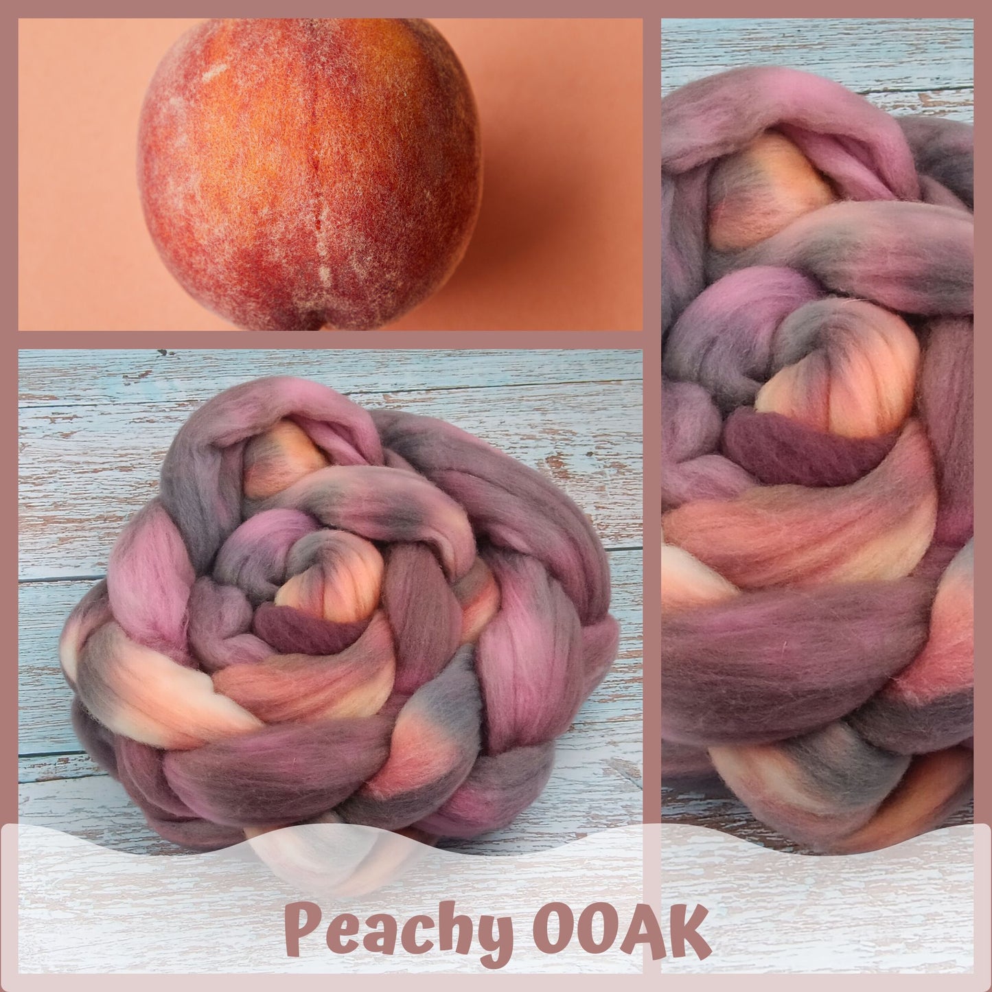 Peachy OOAK - Superwash Merino Roving