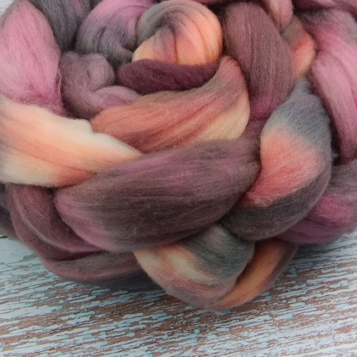 Peachy OOAK - Superwash Merino Roving
