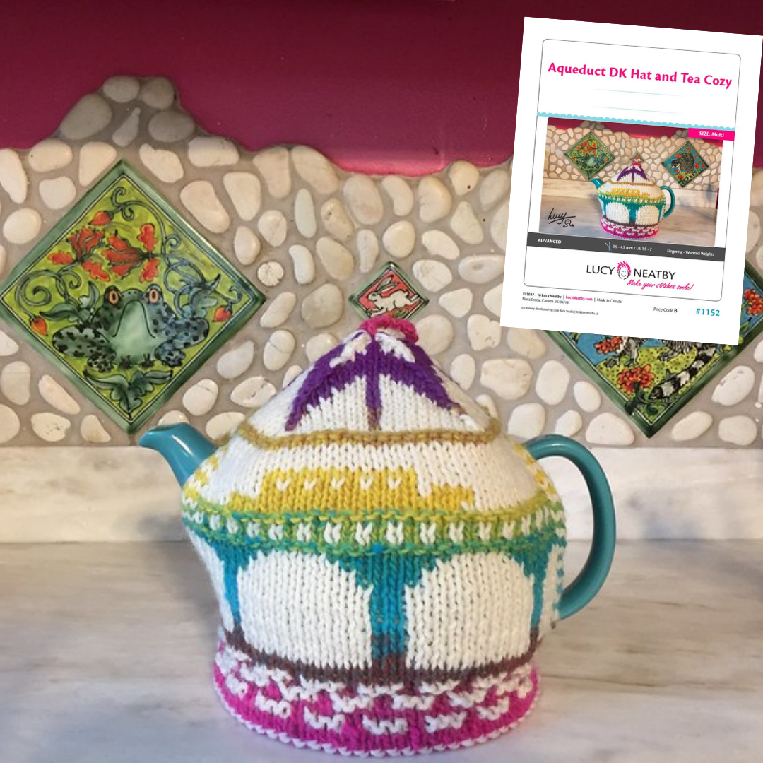 Aqueduct DK Hat and Tea Cozy by Lucy Neatby | Digital Pattern