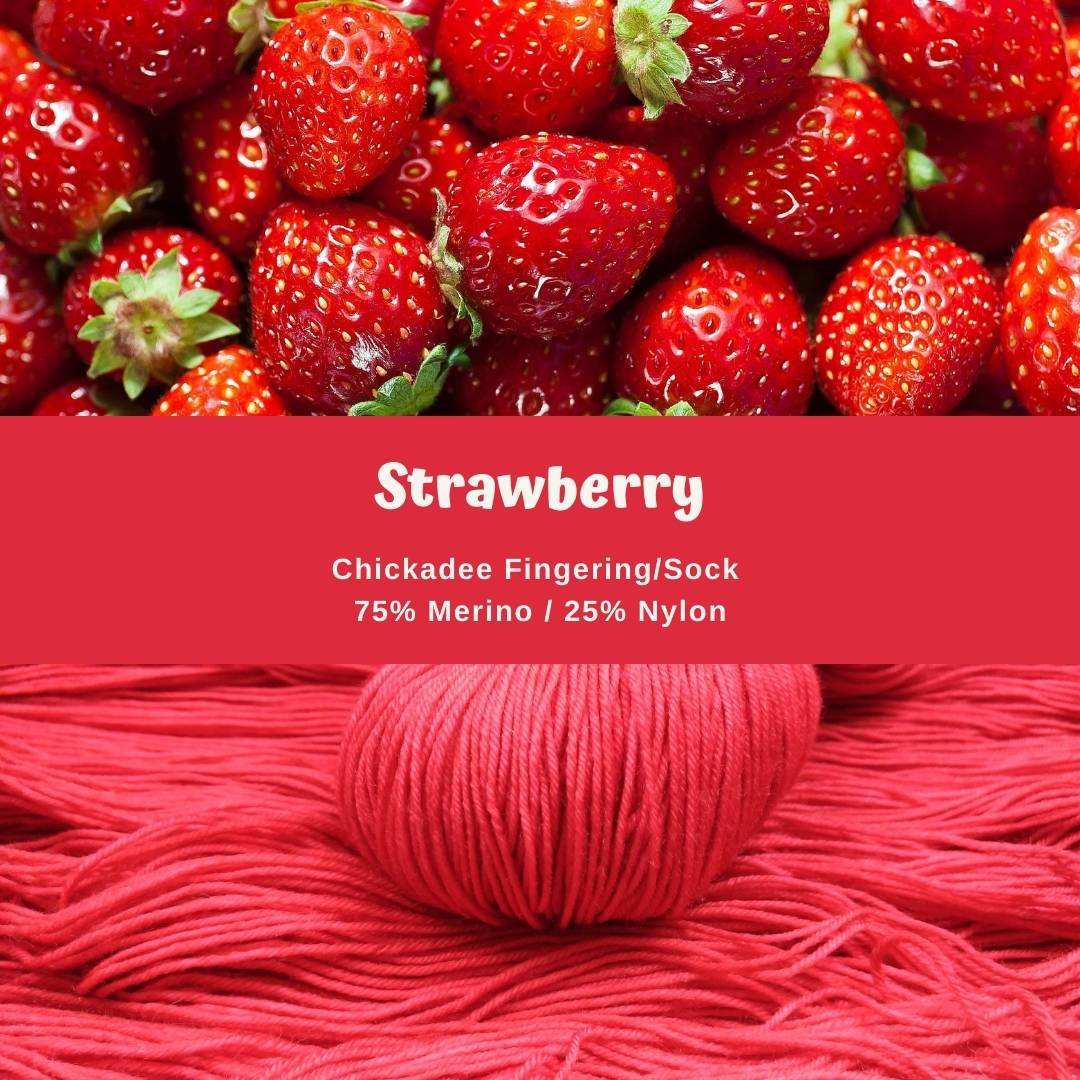 Strawberry - Chickadee Fingering/Sock - Merino/Nylon - Ready to ship