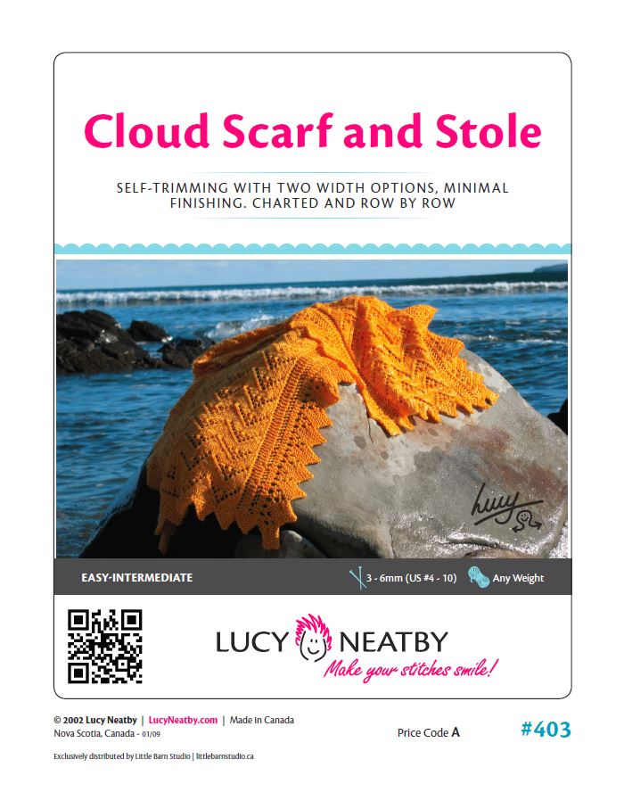 Écharpe et étole Cloud par Lucy Neatby - Patron numérique