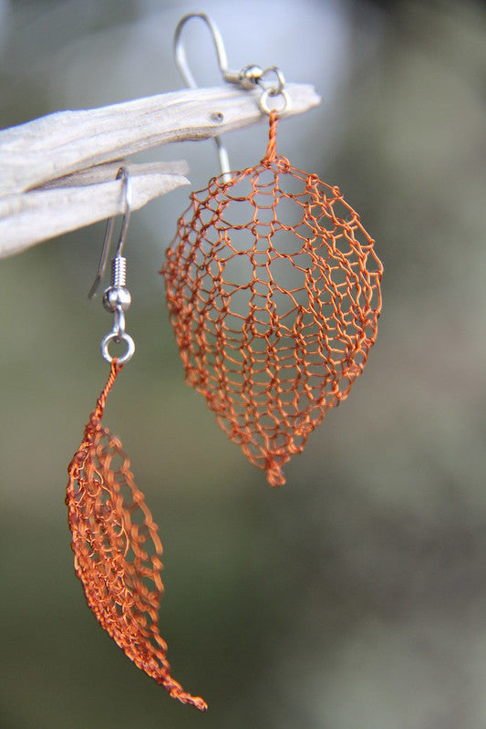 Copper Wire Leaf Earrings by Lucy Neatby - Digital Pattern