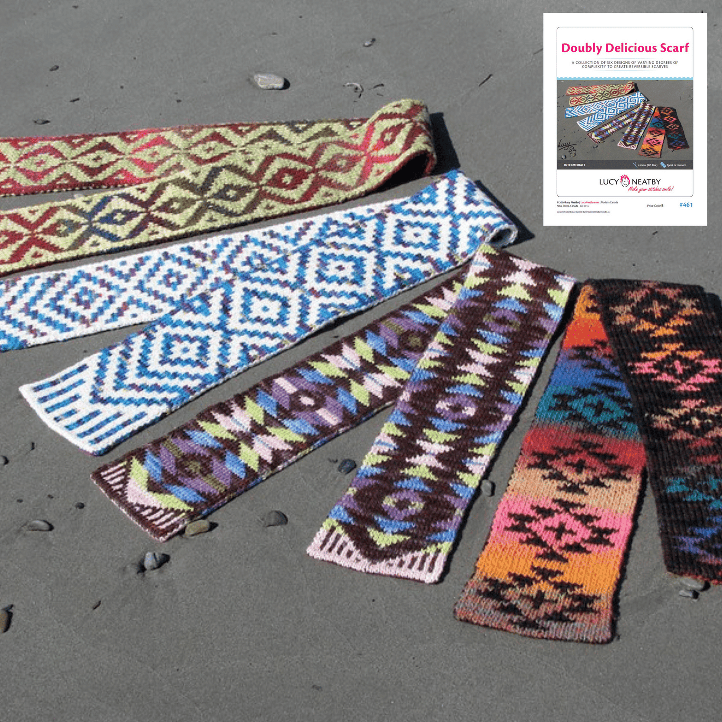 Doubly Delicious Scarves by Lucy Neatby - Digital Pattern