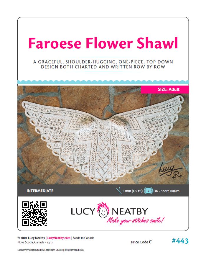 Châle à fleurs des îles Féroé par Lucy Neatby - Modèle numérique