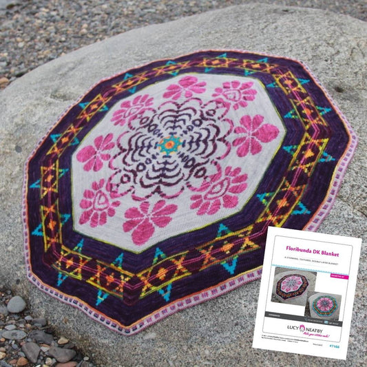 Floribunda DK Blanket by Lucy Neatby | Digital Knitting Pattern