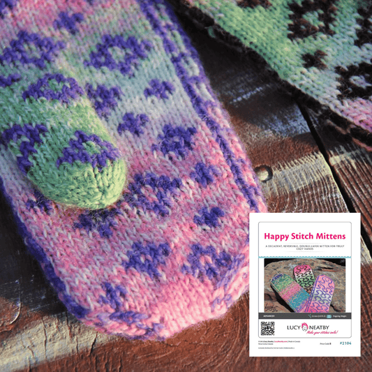 Happy Stitch Mittens by Lucy Neatby | Digital Pattern