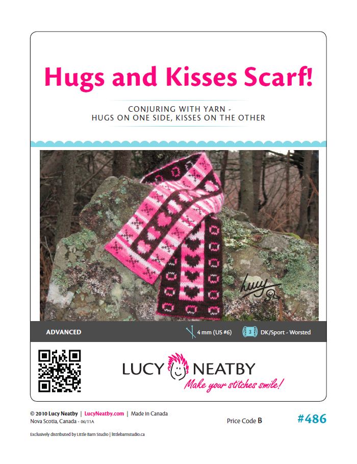 Hugs and Kisses Scarf by Lucy Neatby - Digital Pattern