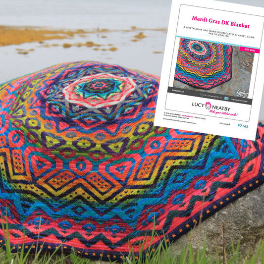 Mardi Gras DK Blanket by Lucy Neatby - Digital Pattern