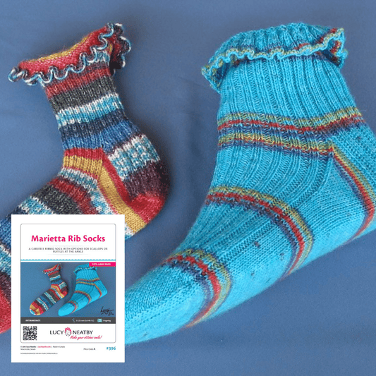 Chaussettes côtelées Marietta par Lucy Neatby | Patron numérique