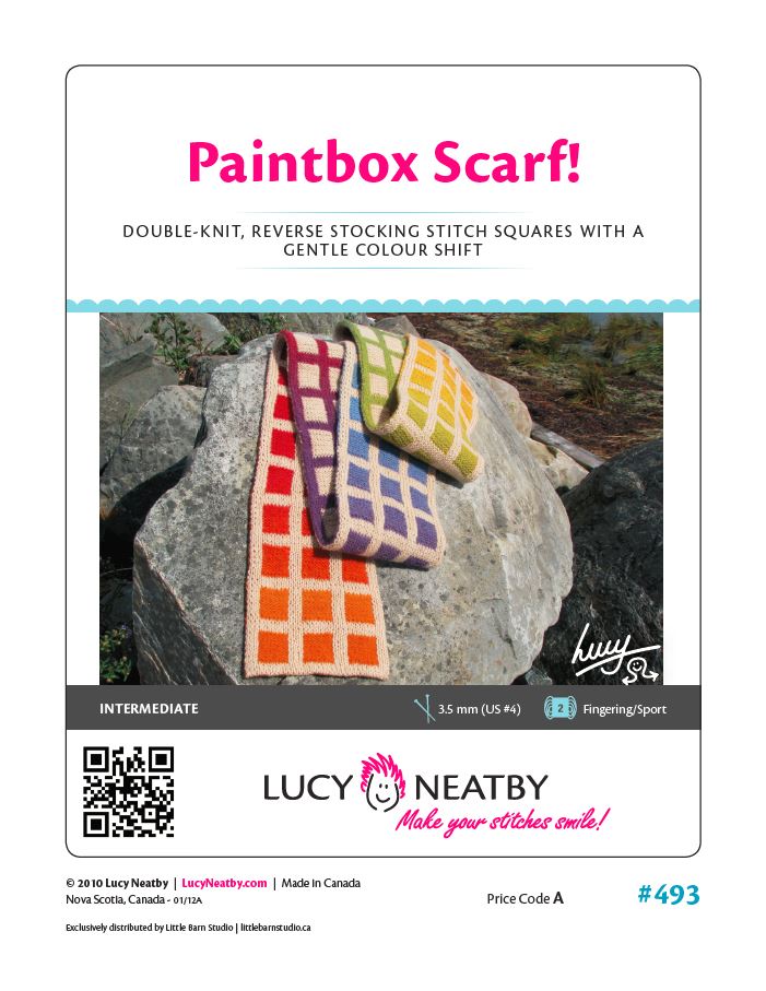 Paintbox Double Knit Scarf by Lucy Neatby - Digital Pattern