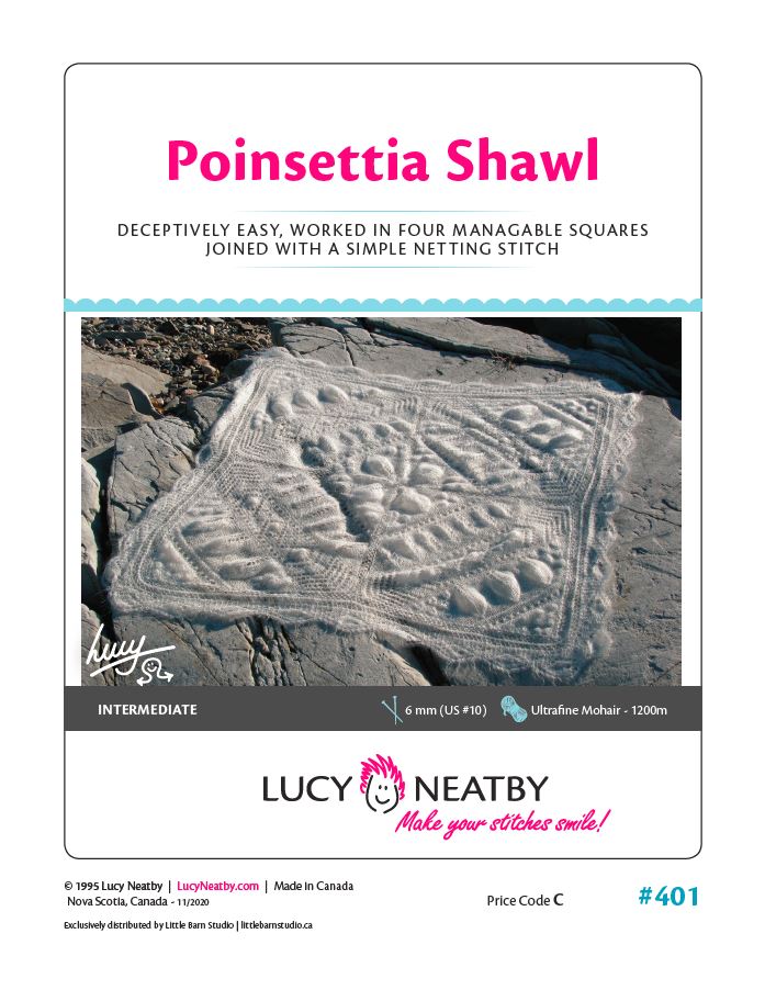 Poinsettia Shawl by Lucy Neatby - Digital Pattern