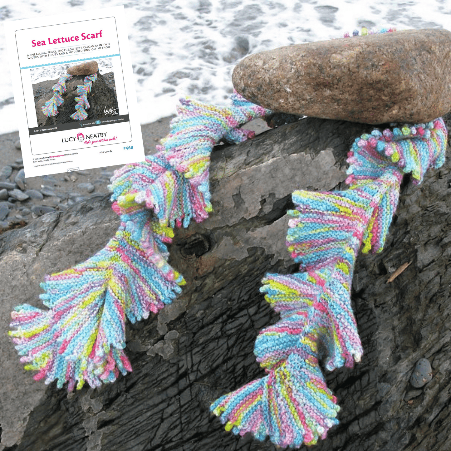 Sea Lettuce Scarf by Lucy Neatby - Digital Pattern