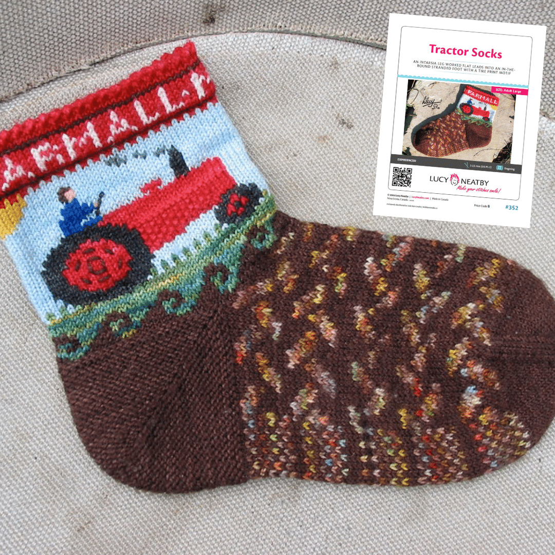 Tractor Socks by Lucy Neatby | Digital Pattern
