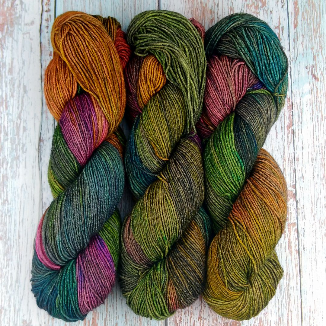 Grunge Rainbow - Chickadee Fingering/Sock - Merino/Nylon - Ready to ship