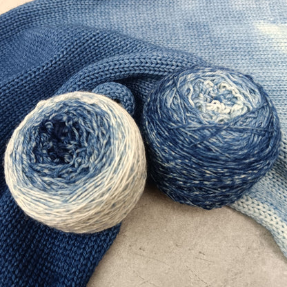 Medium Washed Denim - Gradient Sock Set - Black Tit Fingering/Sock - 80/20 Merino Nylon