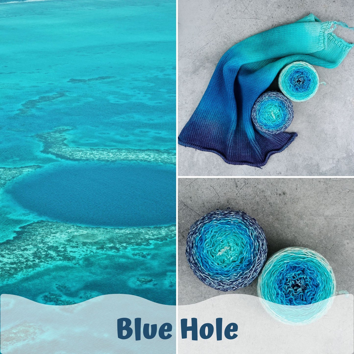 Blue Hole - Gradient Sock Set - Black Tit Fingering/Sock - 80/20 Merino Nylon