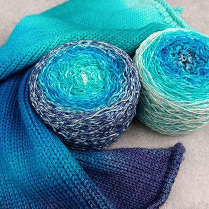 Blue Hole - Gradient Sock Set - Black Tit Fingering/Sock - 80/20 Merino Nylon