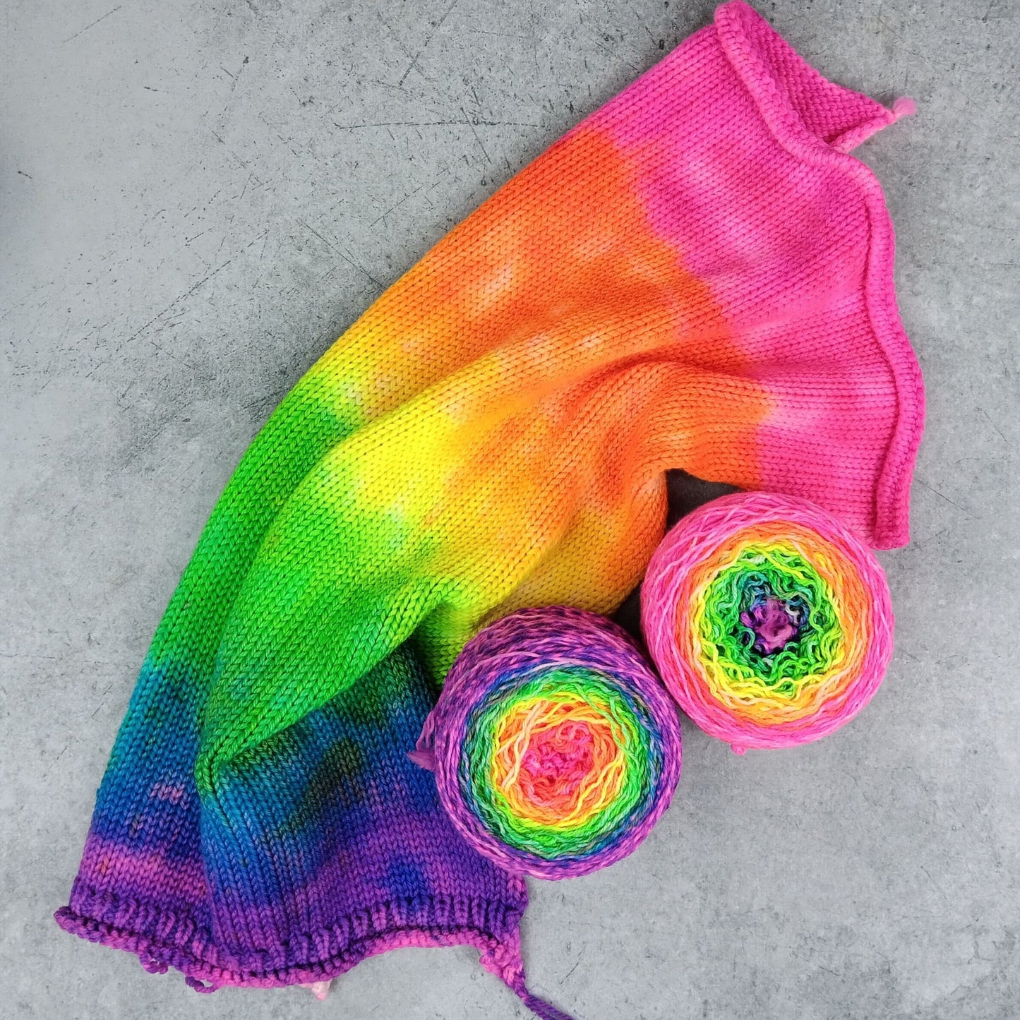 Neon Rainbow - Gradient Sock Set - Black Tit Fingering/Sock - 80/20 Merino Nylon