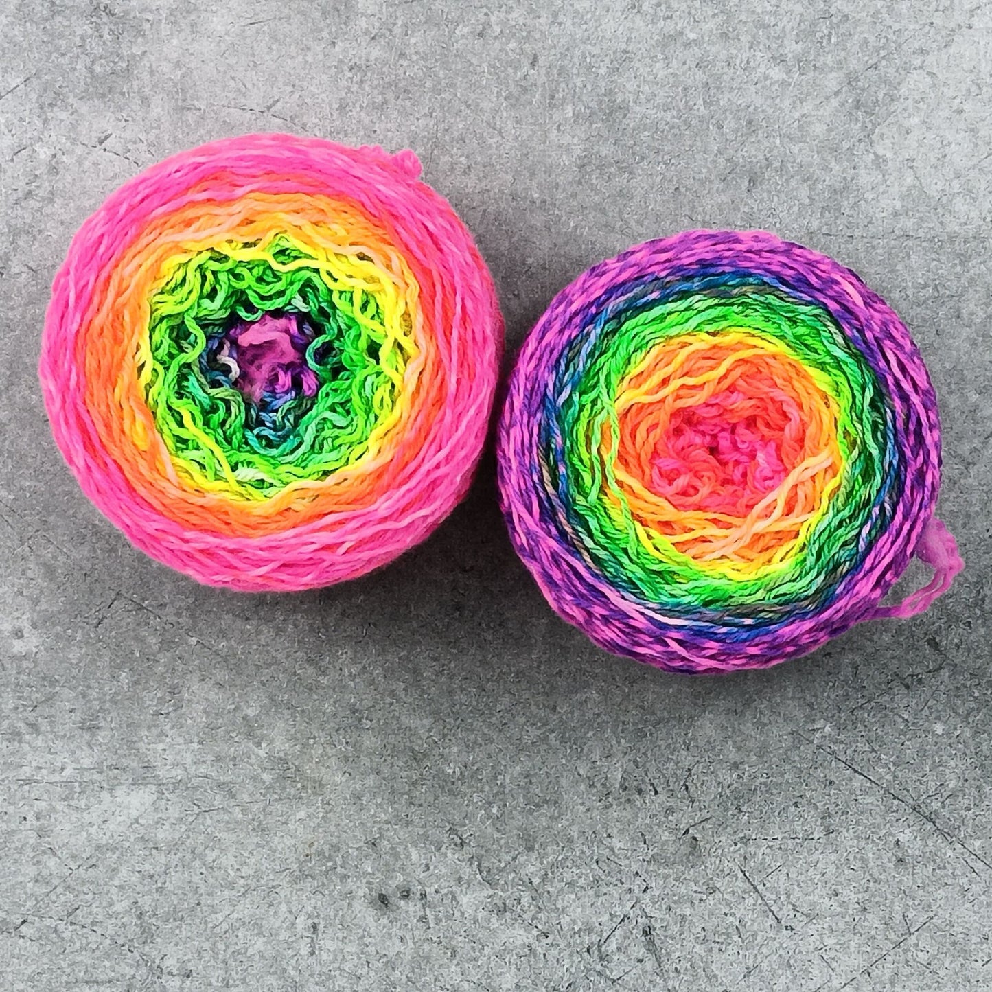 Neon Rainbow - Gradient Sock Set - Black Tit Fingering/Sock - 80/20 Merino Nylon