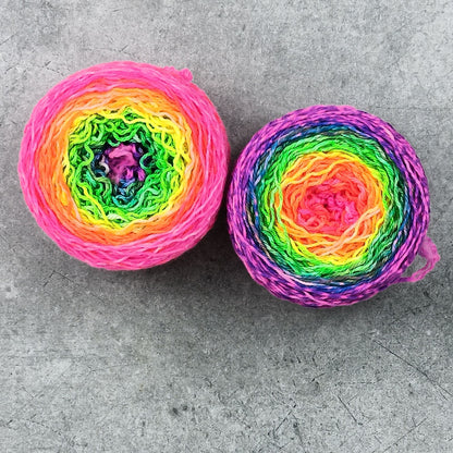 Neon Rainbow - Gradient Sock Set - Black Tit Fingering/Sock - 80/20 Merino Nylon