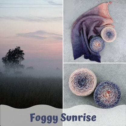Foggy Sunrise - Gradient Sock Set - Black Tit Fingering/Sock - 80/20 Merino Nylon