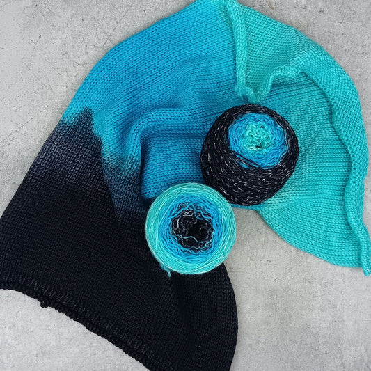 Blue Hole - Gradient Sock Set - Black Tit Fingering/Sock - 80/20 Merino Nylon