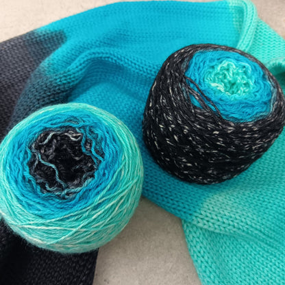 Blue Hole - Gradient Sock Set - Black Tit Fingering/Sock - 80/20 Merino Nylon
