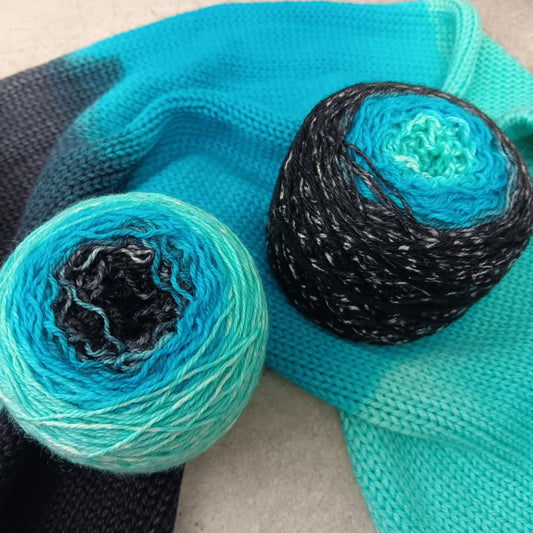 Blue Hole - Gradient Sock Set - Black Tit Fingering/Sock - 80/20 Merino Nylon