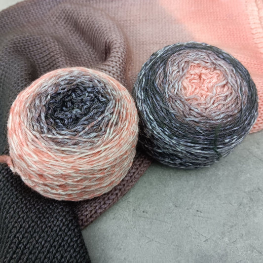Foggy Sunrise - Gradient Sock Set - Black Tit Fingering/Sock - 80/20 Merino Nylon