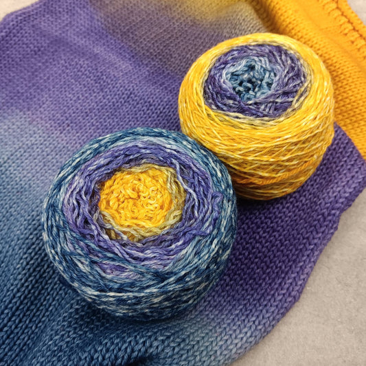 Pflaumenkuchen (Plum Cake) - Gradient Sock Set - Black Tit Fingering/Sock - 80/20 Merino Nylon
