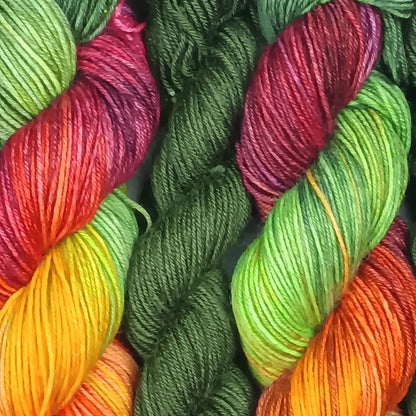 Autumn but not in the Prairies - Smallish Feet Set - Blue Tit Fingering/Sock - 75/25 Merino Nylon