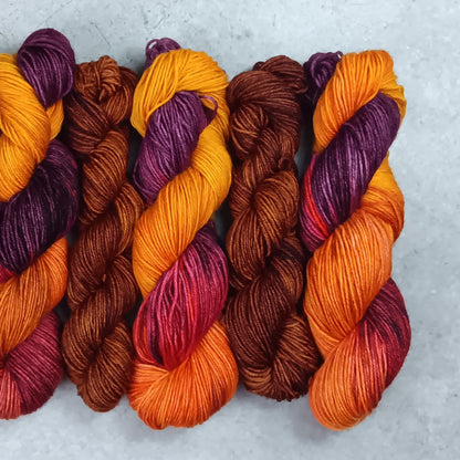 Flame - Smallish Feet Set - Blue Tit Fingering/Sock - 75/25 Merino Nylon