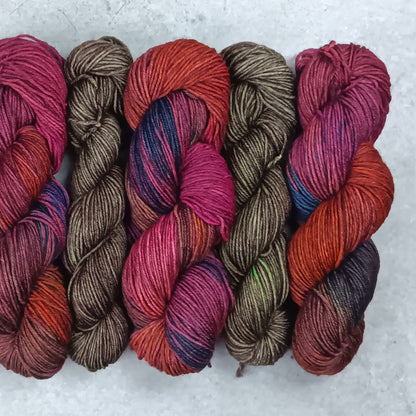 Kurt's Rainbow - Smallish Feet Set - Blue Tit Fingering/Sock - 75/25 Merino Nylon