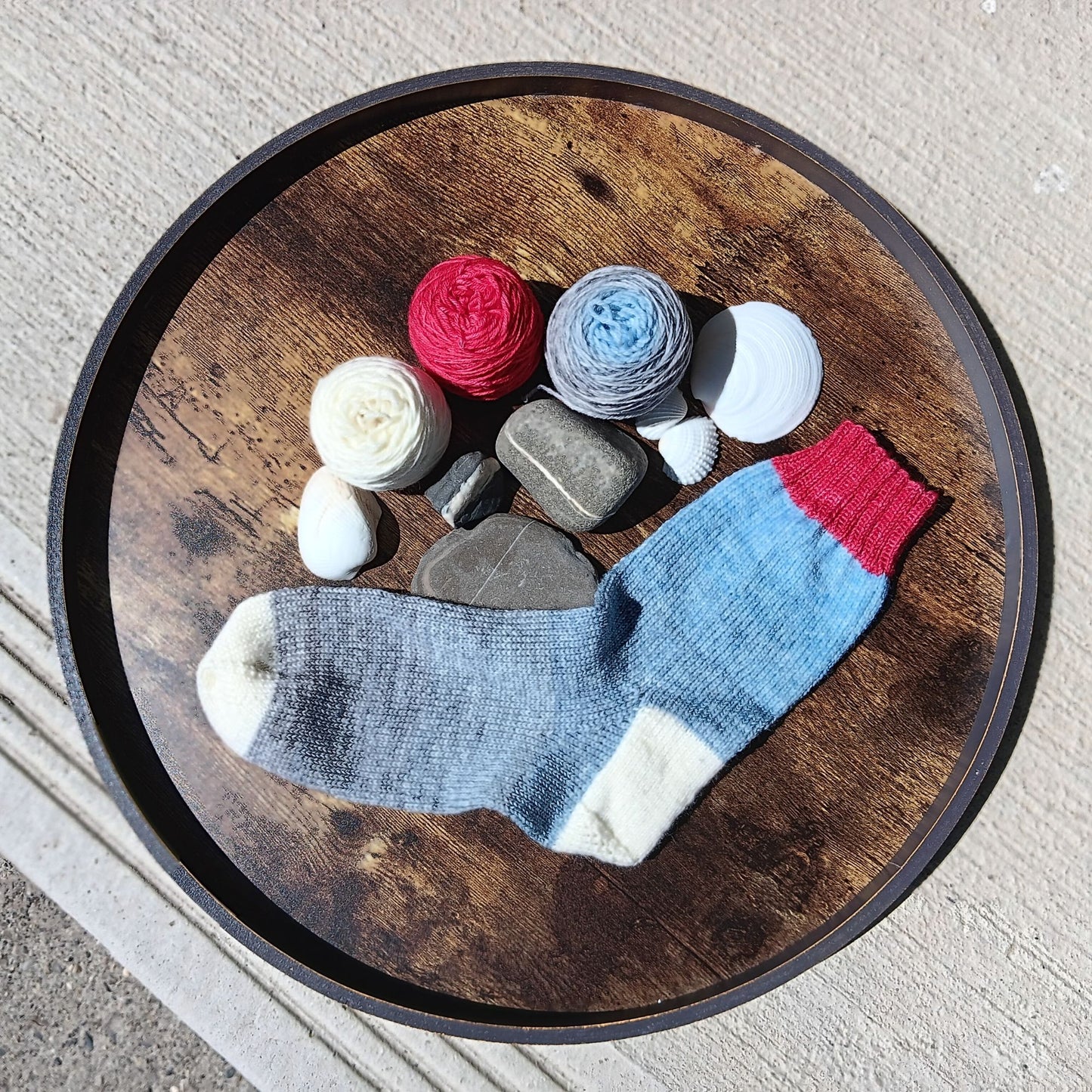 Peggy's Cove Lighthouse - Smallish Feet Set - Blue Tit Fingering/Sock - 75/25 Merino Nylon
