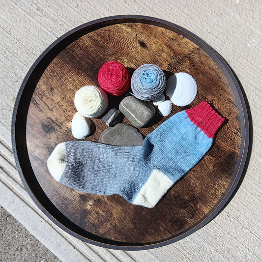 Peggy's Cove Lighthouse - Smallish Feet Set - Blue Tit Fingering/Sock - 75/25 Merino Nylon