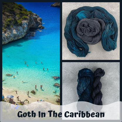 Goth In The Caribbean - Smallish Feet Set - Blue Tit Fingering/Sock - 75/25 Merino Nylon