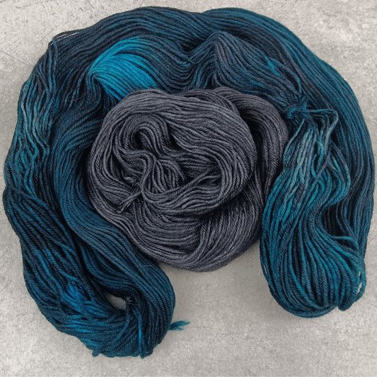 Goth In The Caribbean - Smallish Feet Set - Blue Tit Fingering/Sock - 75/25 Merino Nylon