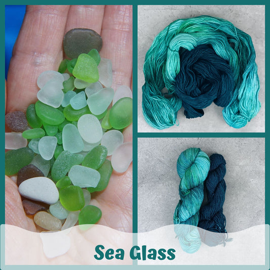 Sea Glass - Smallish Feet Set - Blue Tit Fingering/Sock - 75/25 Merino Nylon