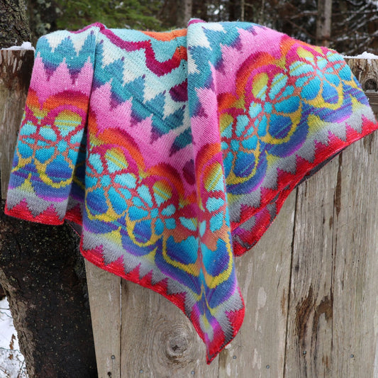 Flower Power DK Blanket by Lucy Neatby | Digital Knitting Pattern