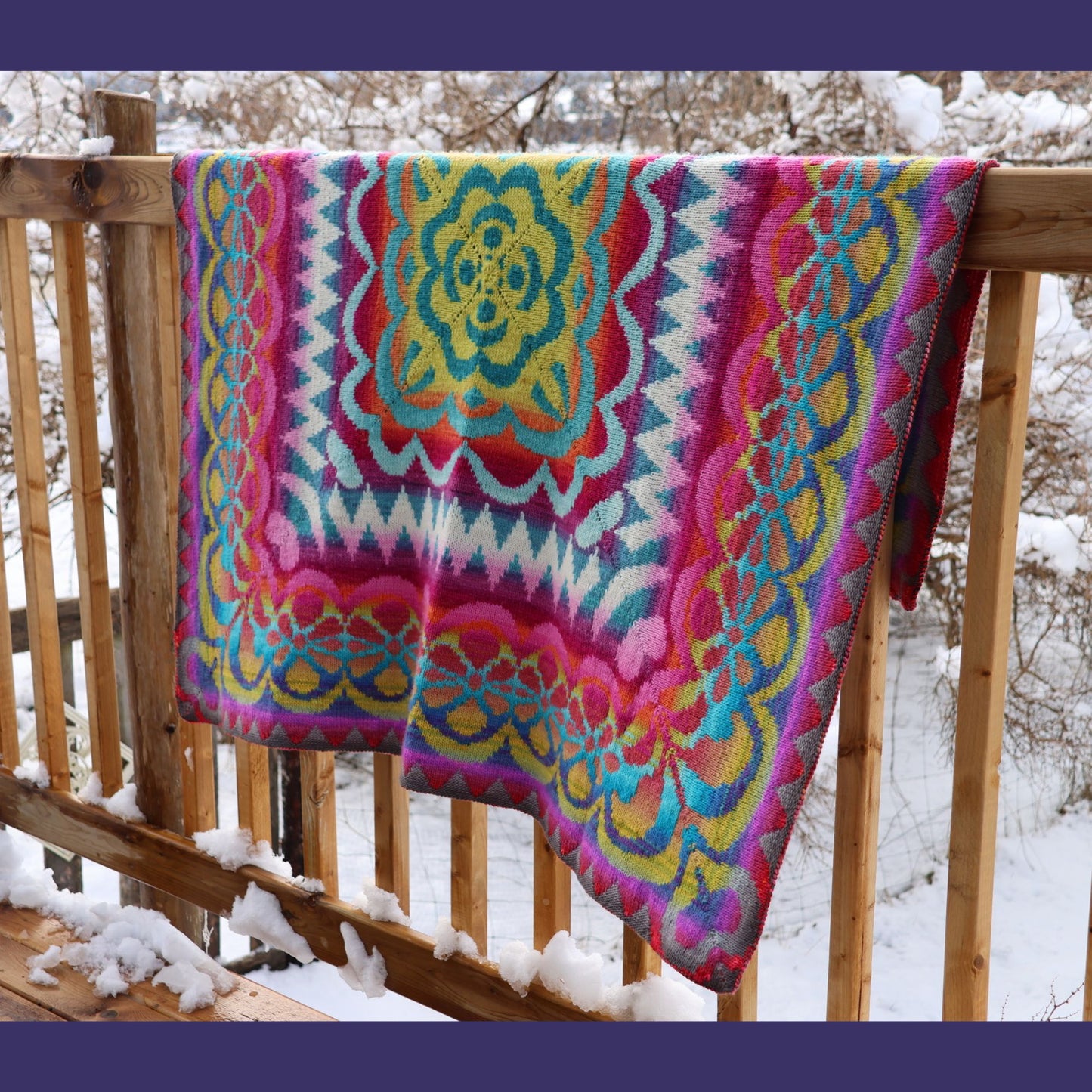 Flower Power DK Blanket by Lucy Neatby | Digital Knitting Pattern